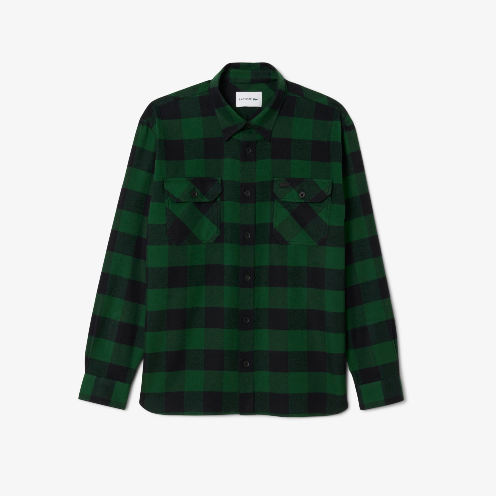 Áo Khoác Sơ Mi Lacoste Nam Oversize Kẻ Caro Chất Liệu Cotton