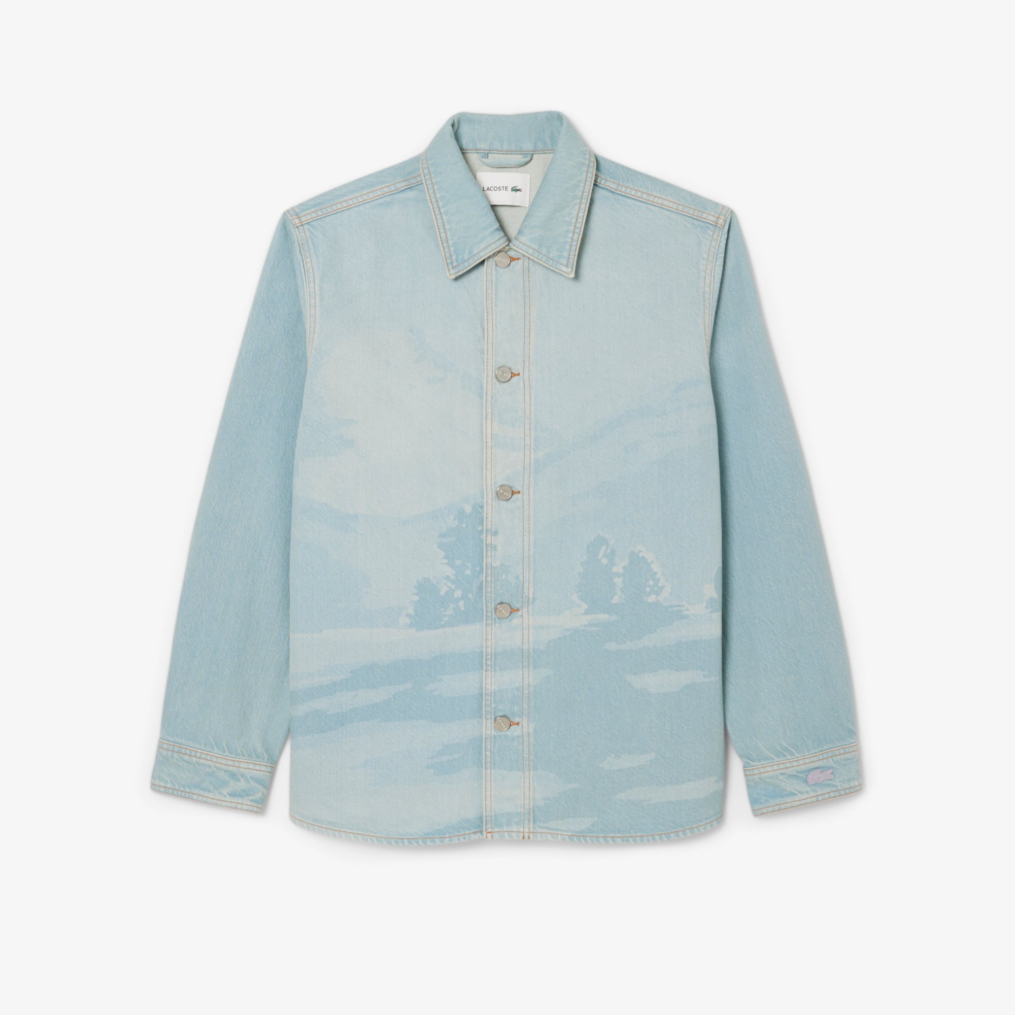 Áo Khoác Sơ Mi Denim Lacoste Nam Họa Tiết Landscape Crocodile