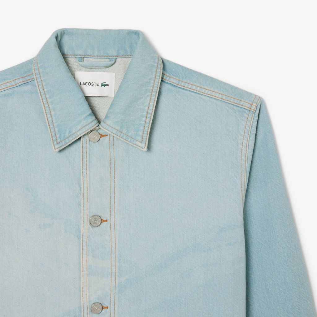 Áo Khoác Sơ Mi Denim Lacoste Nam Họa Tiết Landscape Crocodile