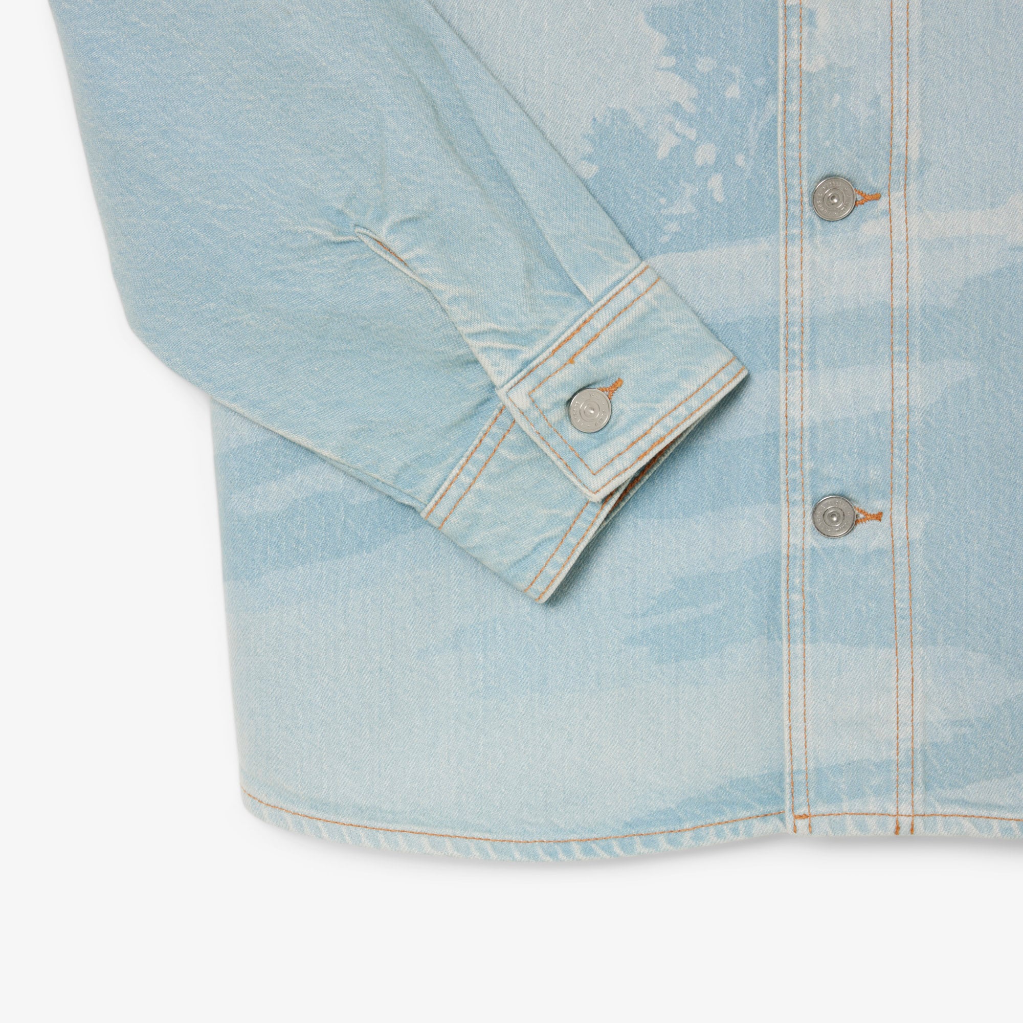 Áo Khoác Sơ Mi Denim Lacoste Nam Họa Tiết Landscape Crocodile