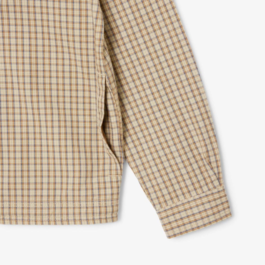 Áo Khoác Sơ Mi Lacoste Nam Oversize Kẻ Caro Chất Liệu Cotton Dày Dặn