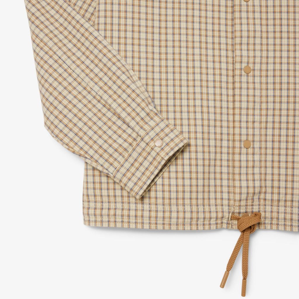 Áo Khoác Sơ Mi Lacoste Nam Oversize Kẻ Caro Chất Liệu Cotton Dày Dặn