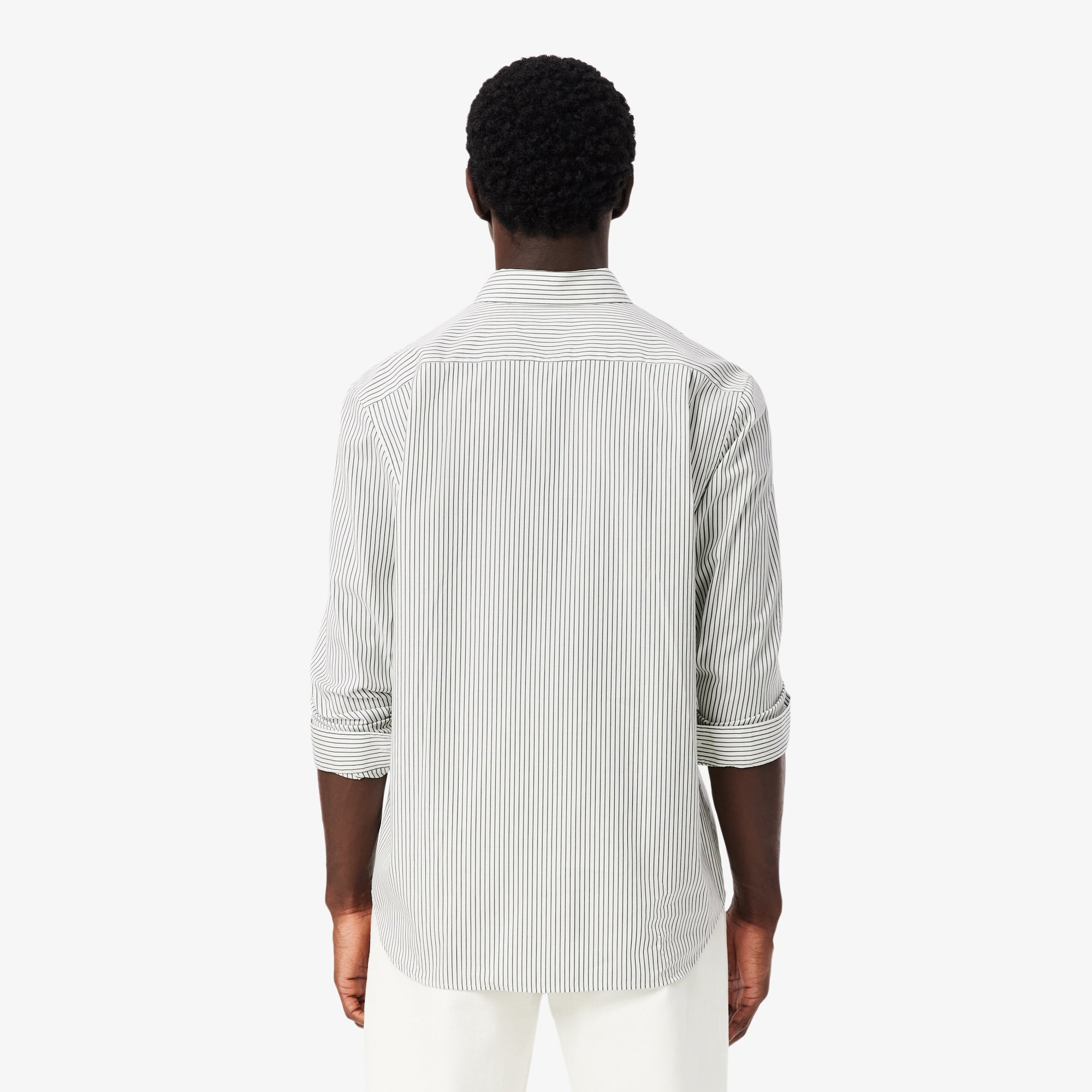 Áo Sơ Mi Lacoste Nam Dáng Suông Chất Liệu Cotton Pinpoint Kẻ Sọc