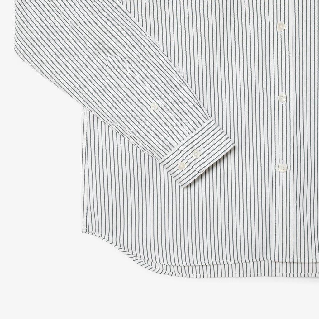 Áo Sơ Mi Lacoste Nam Dáng Suông Chất Liệu Cotton Pinpoint Kẻ Sọc