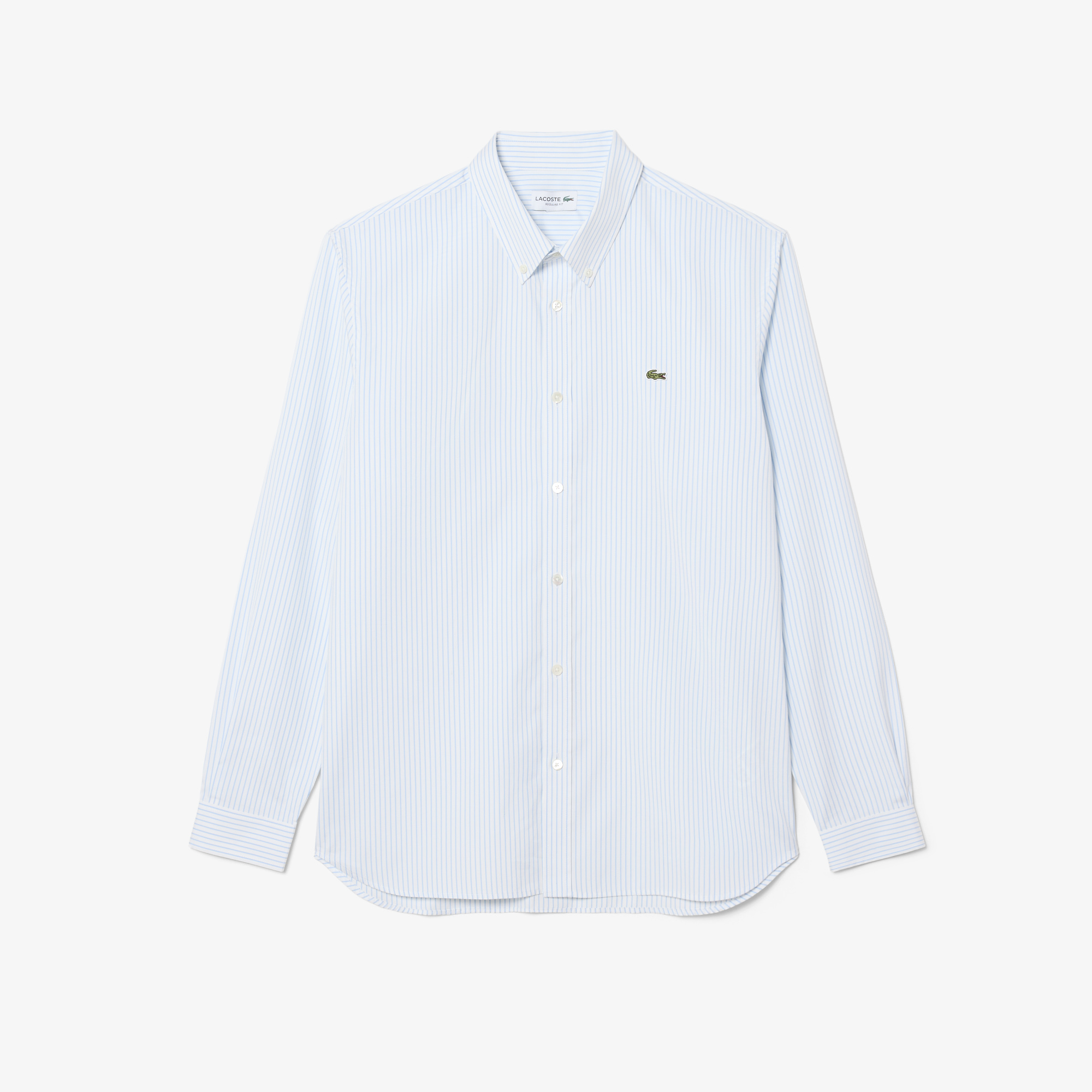 Áo Sơ Mi Lacoste Nam Dáng Suông Chất Liệu Cotton Pinpoint Kẻ Sọc