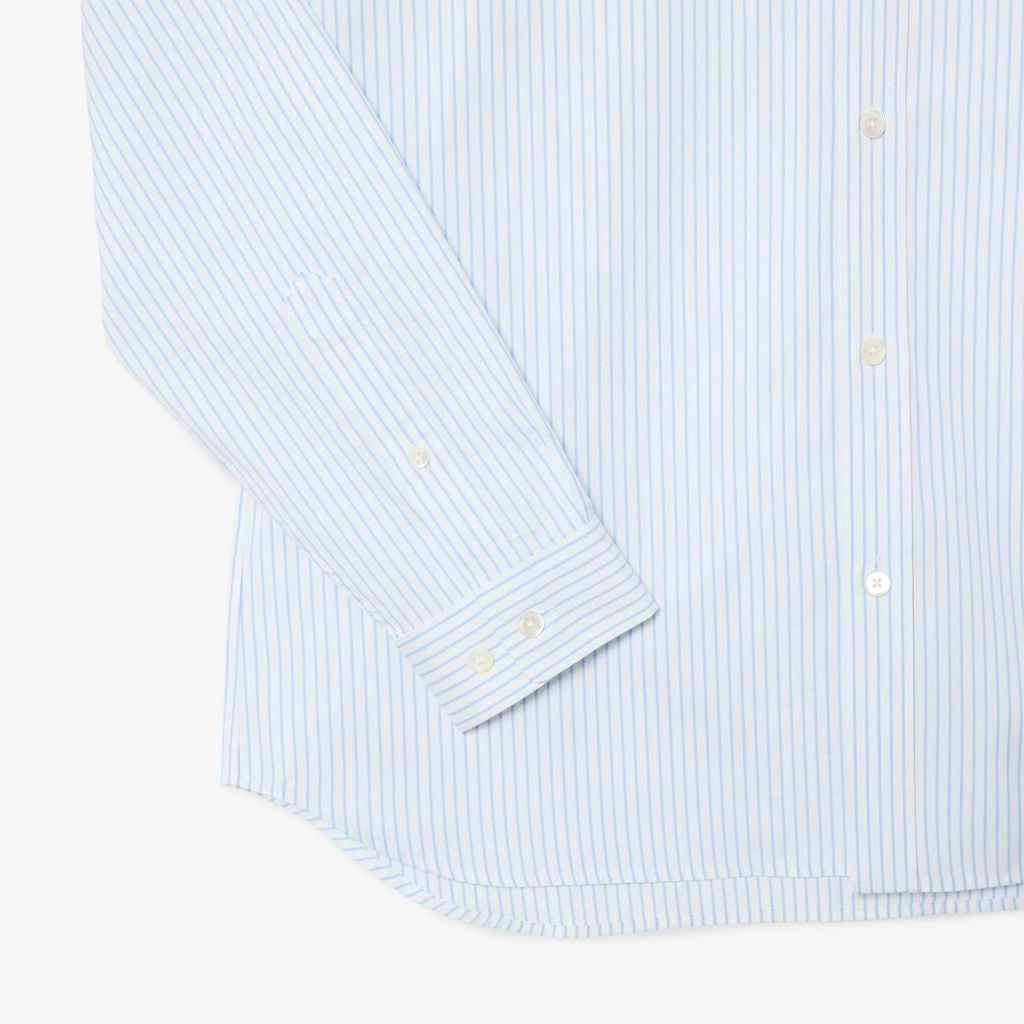Áo Sơ Mi Lacoste Nam Dáng Suông Chất Liệu Cotton Pinpoint Kẻ Sọc