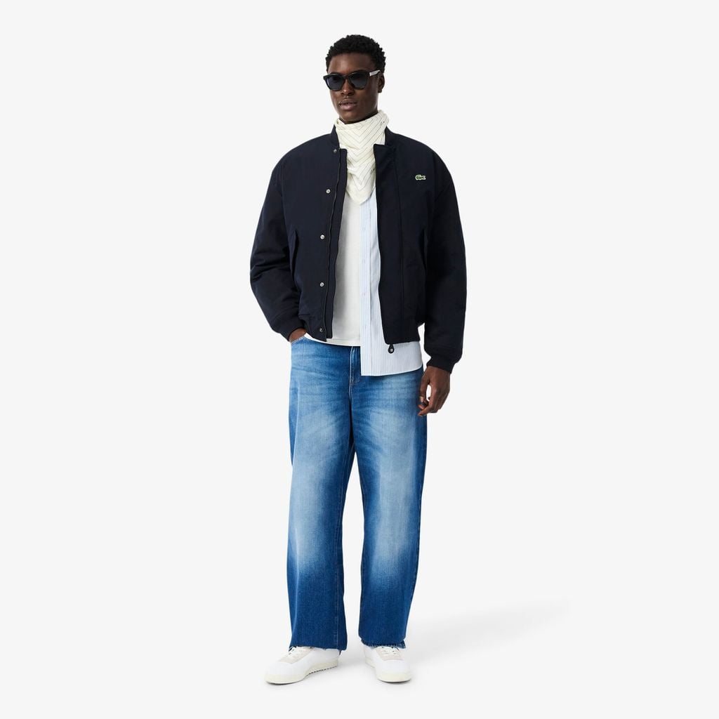 Áo Sơ Mi Lacoste Nam Dáng Suông Chất Liệu Cotton Pinpoint Kẻ Sọc