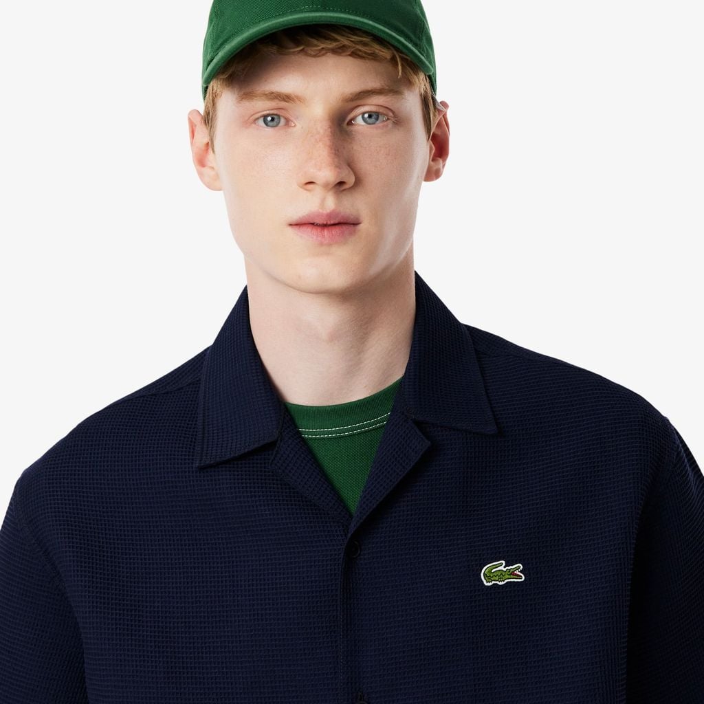 Áo Sơ Mi Lacoste Nam Dáng Rộng Họa Tiết Waffle