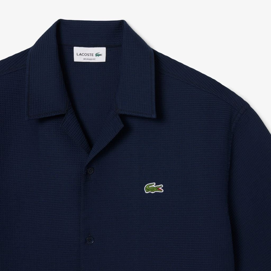 Áo Sơ Mi Lacoste Nam Dáng Rộng Họa Tiết Waffle