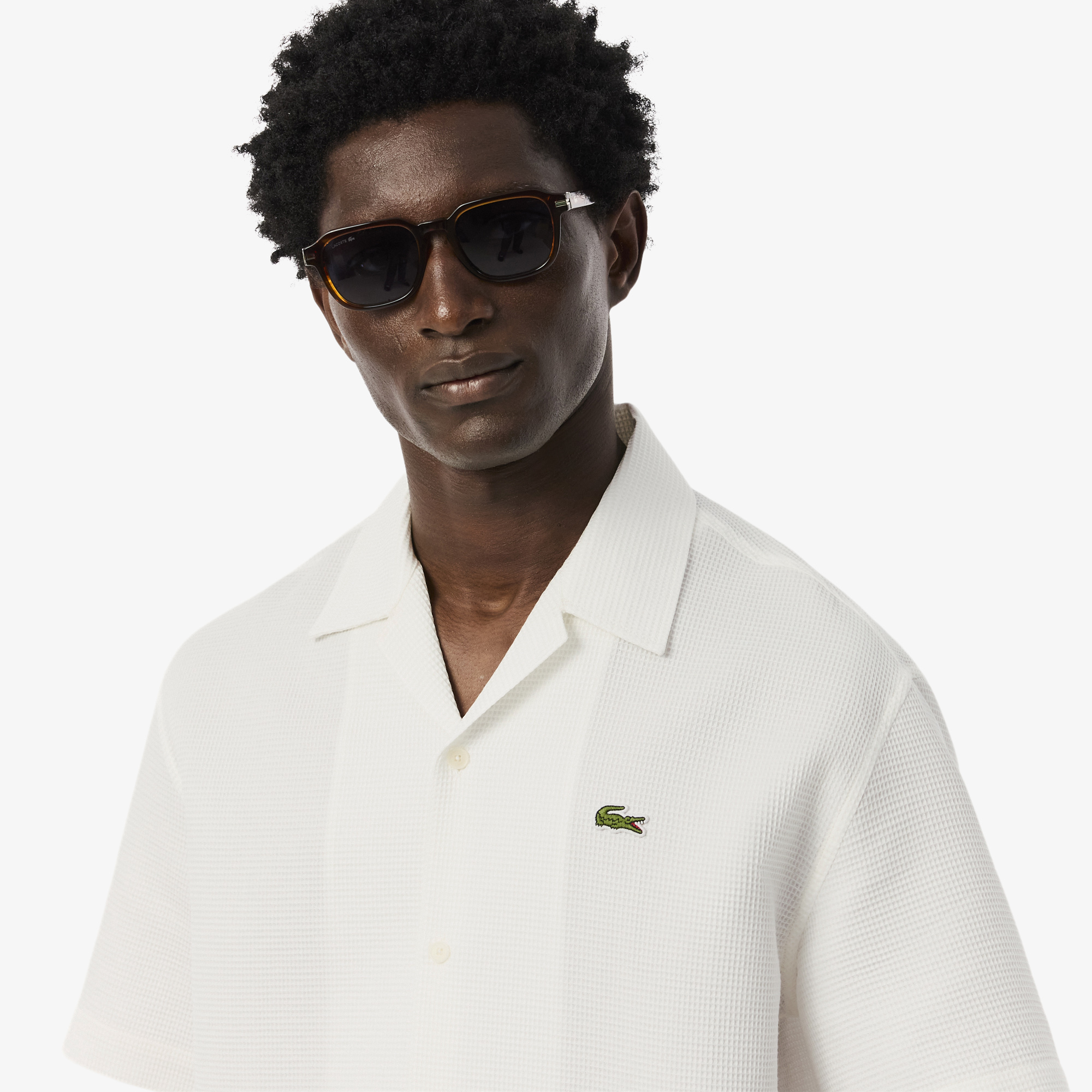 Áo Sơ Mi Lacoste Nam Dáng Rộng Họa Tiết Waffle