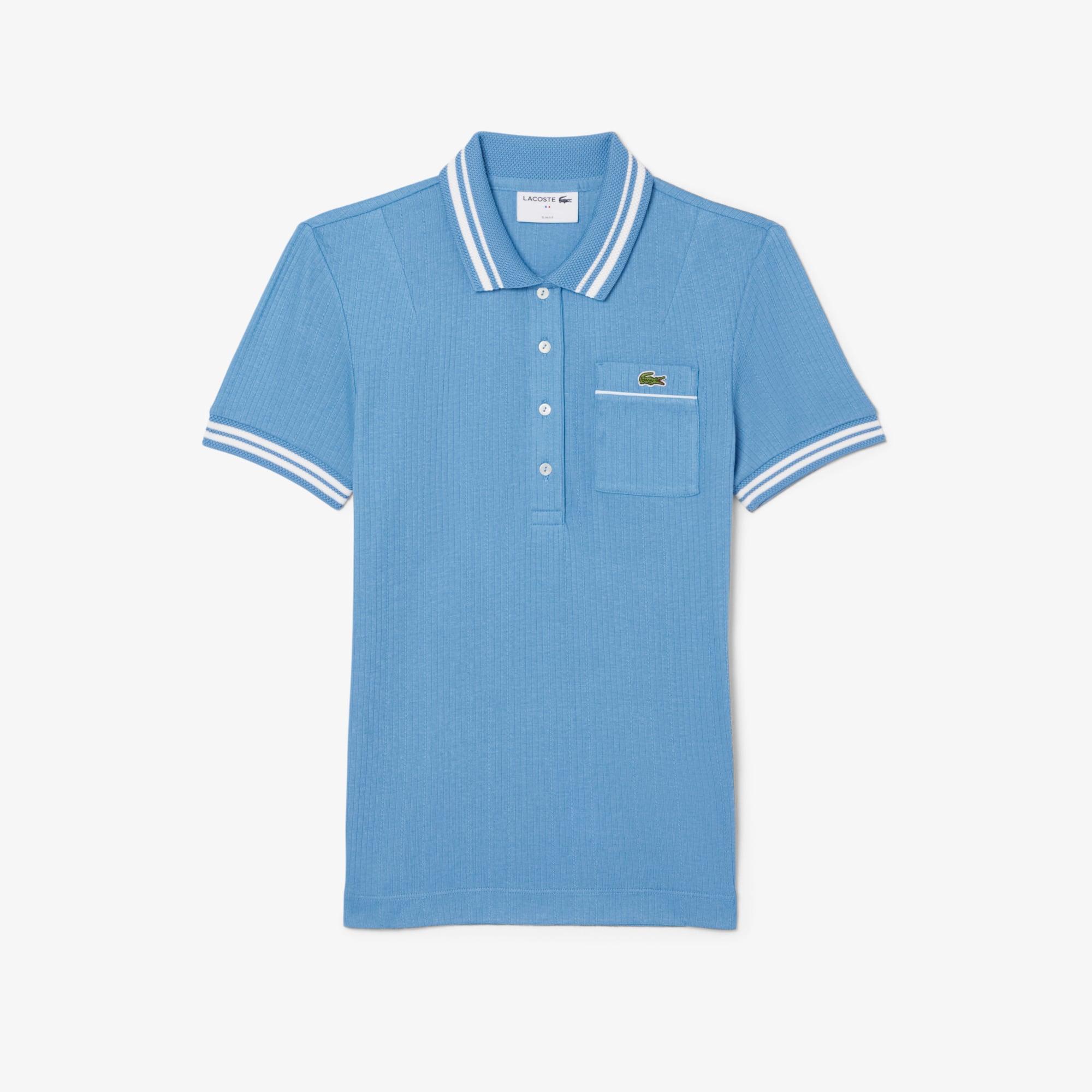 Áo Polo Lacoste Nữ Ôm Dáng Bo Gân Sản Xuất Tại Pháp