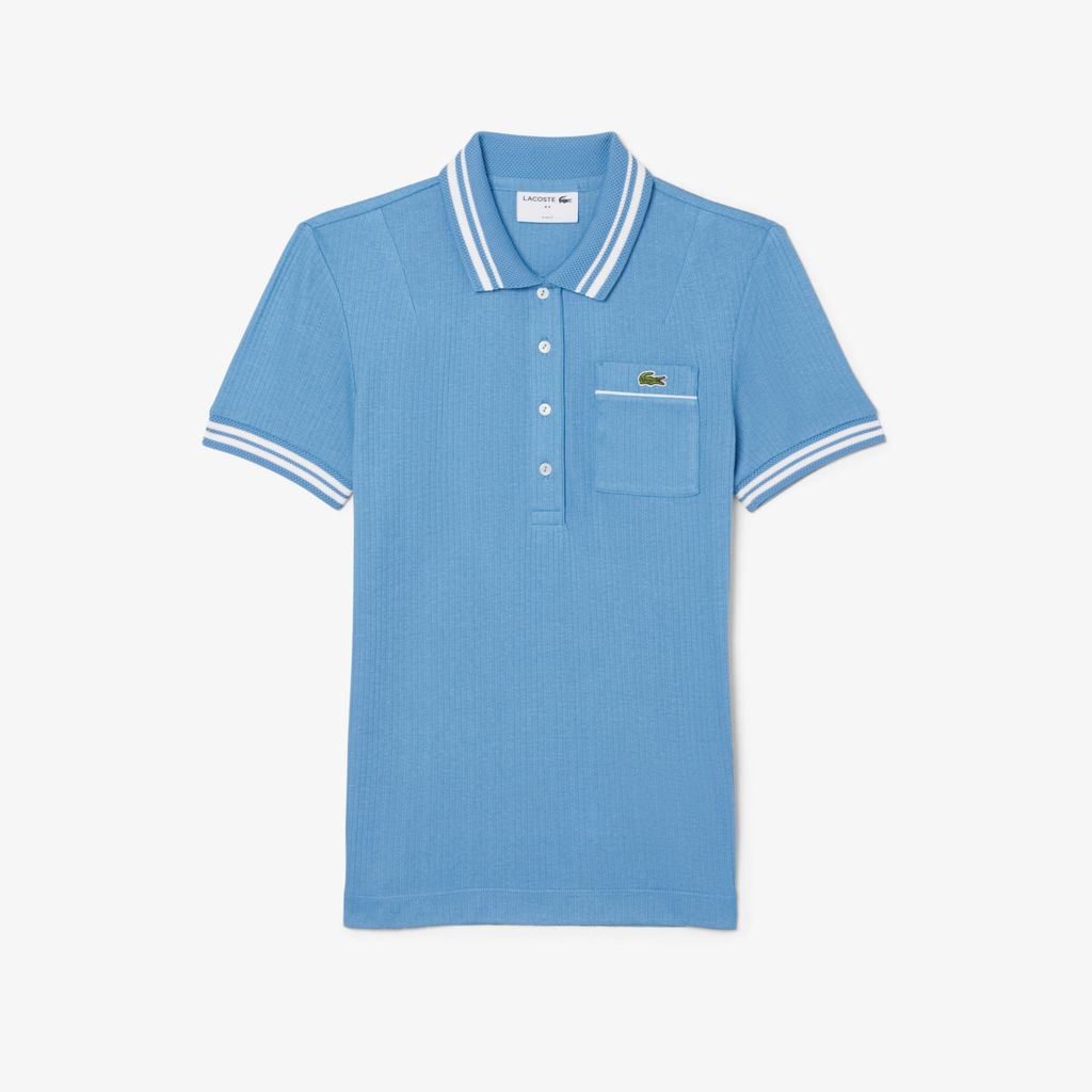 Áo Polo Lacoste Nữ Ôm Dáng Bo Gân Sản Xuất Tại Pháp