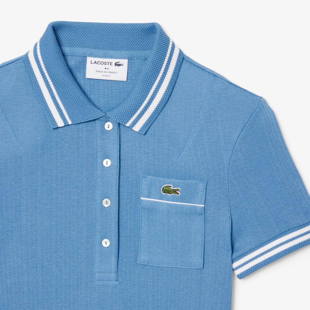 Áo Polo Lacoste Nữ Ôm Dáng Bo Gân Sản Xuất Tại Pháp