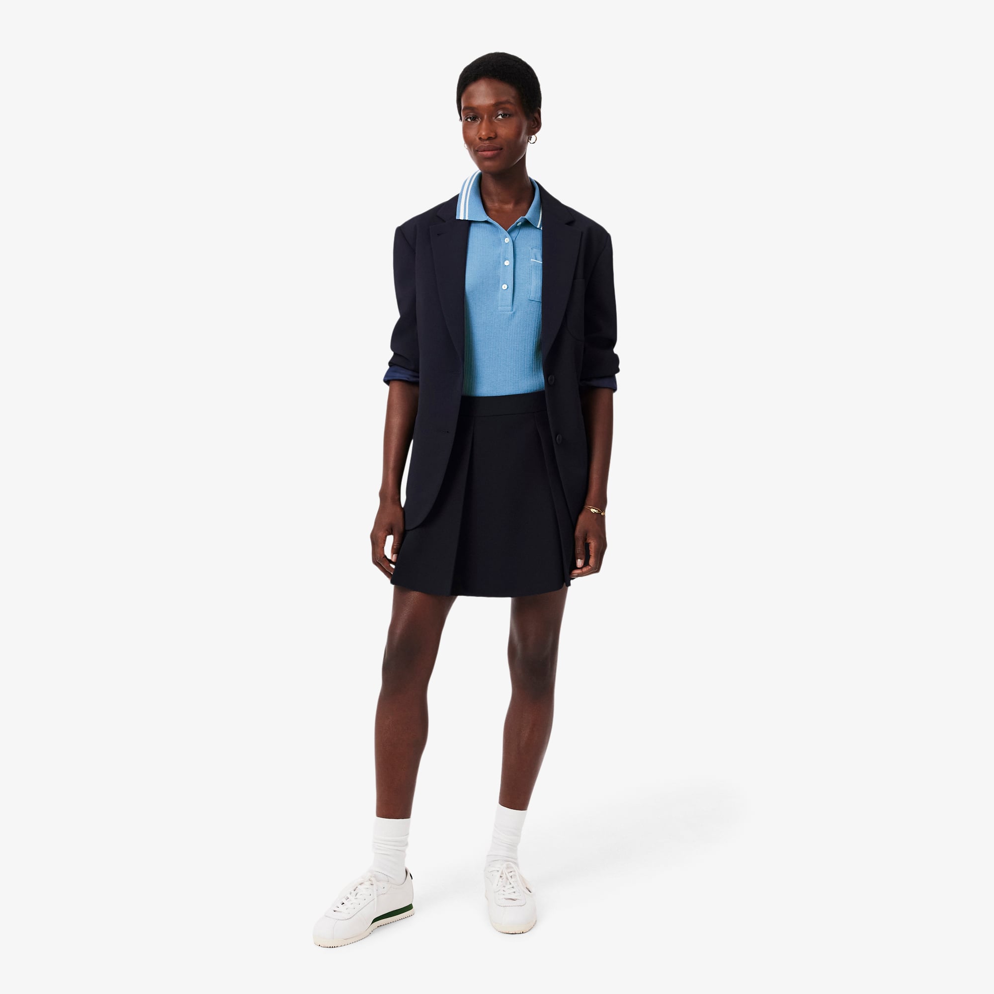 Áo Polo Lacoste Nữ Ôm Dáng Bo Gân Sản Xuất Tại Pháp
