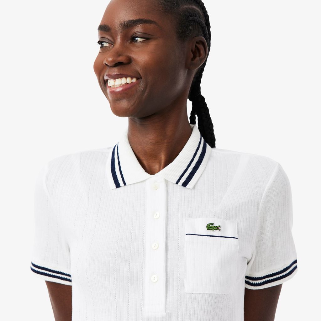Áo Polo Lacoste Nữ Ôm Dáng Bo Gân Sản Xuất Tại Pháp