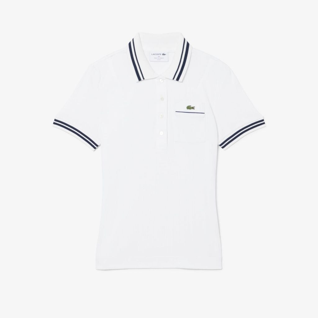 Áo Polo Lacoste Nữ Ôm Dáng Bo Gân Sản Xuất Tại Pháp