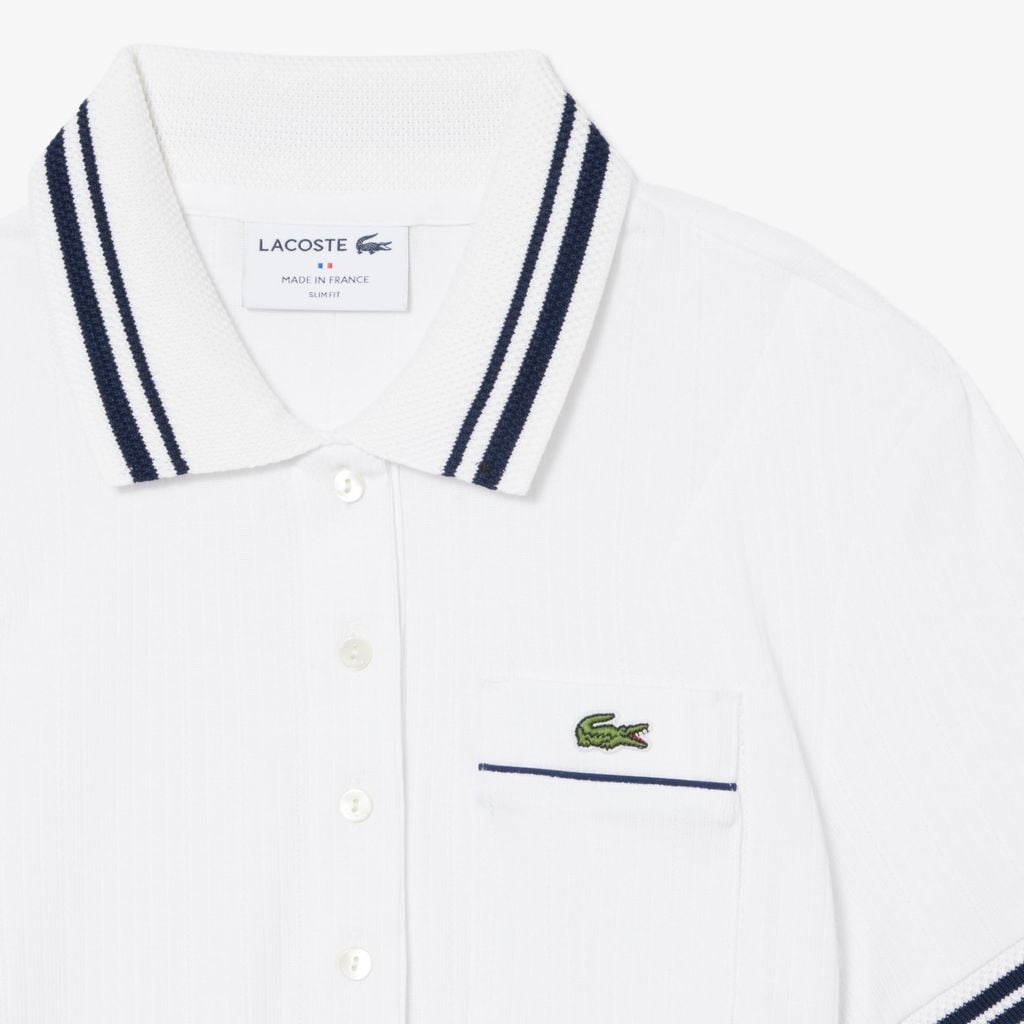 Áo Polo Lacoste Nữ Ôm Dáng Bo Gân Sản Xuất Tại Pháp