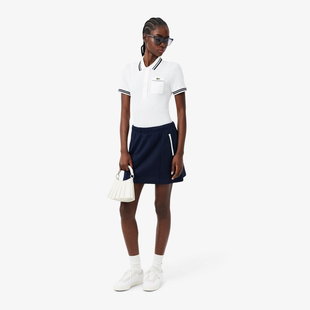 Áo Polo Lacoste Nữ Ôm Dáng Bo Gân Sản Xuất Tại Pháp