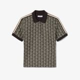 Áo Polo Lacoste Nữ Ôm Dáng Họa Tiết Monogram Chất Vải Jacquard