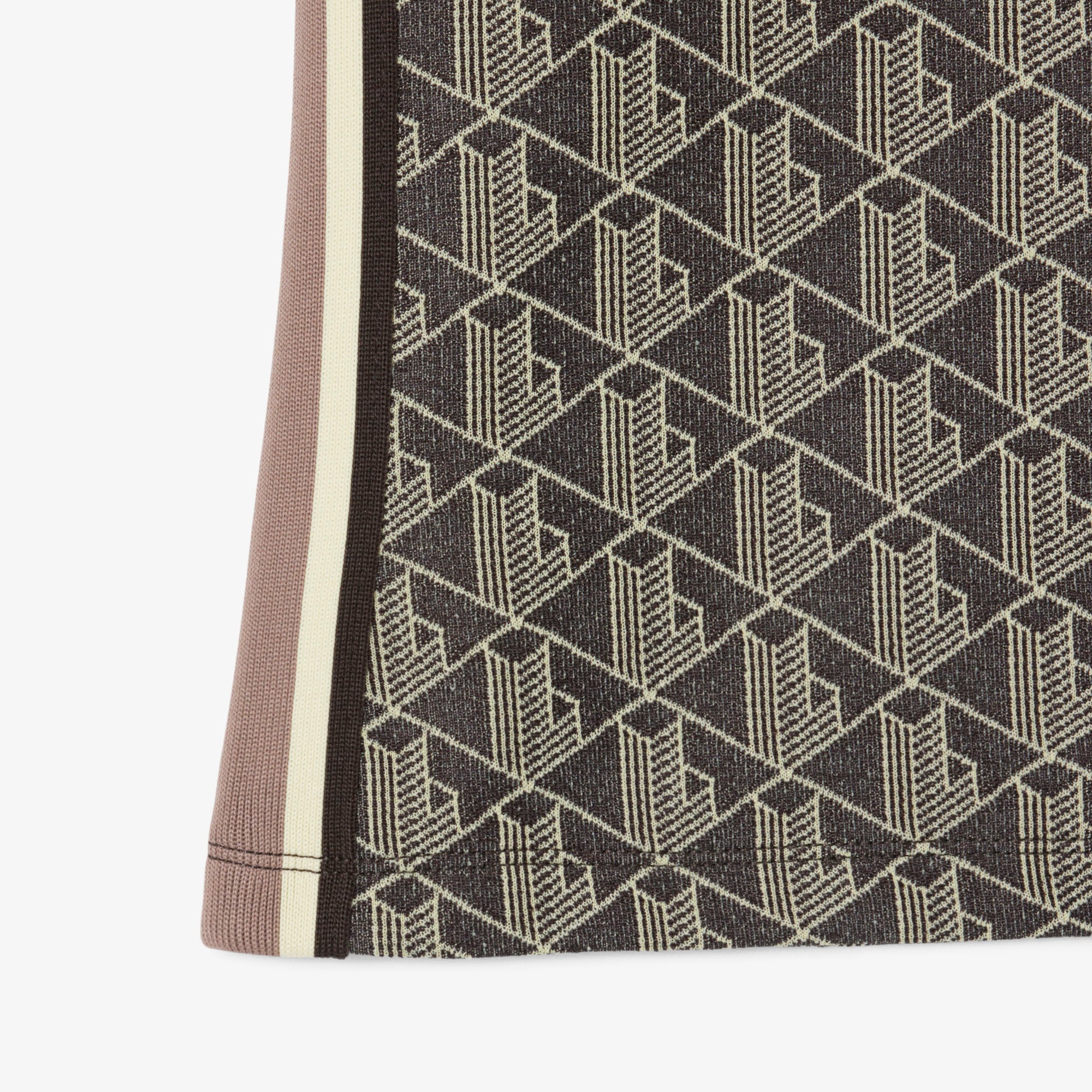 Áo Polo Lacoste Nữ Ôm Dáng Họa Tiết Monogram Chất Vải Jacquard