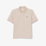 Áo Polo Lacoste Nữ Ôm Dáng Họa Tiết Monogram Chất Vải Jacquard