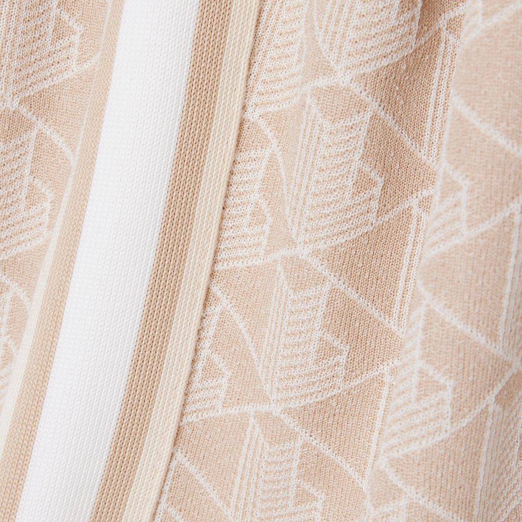 Áo Polo Lacoste Nữ Ôm Dáng Họa Tiết Monogram Chất Vải Jacquard