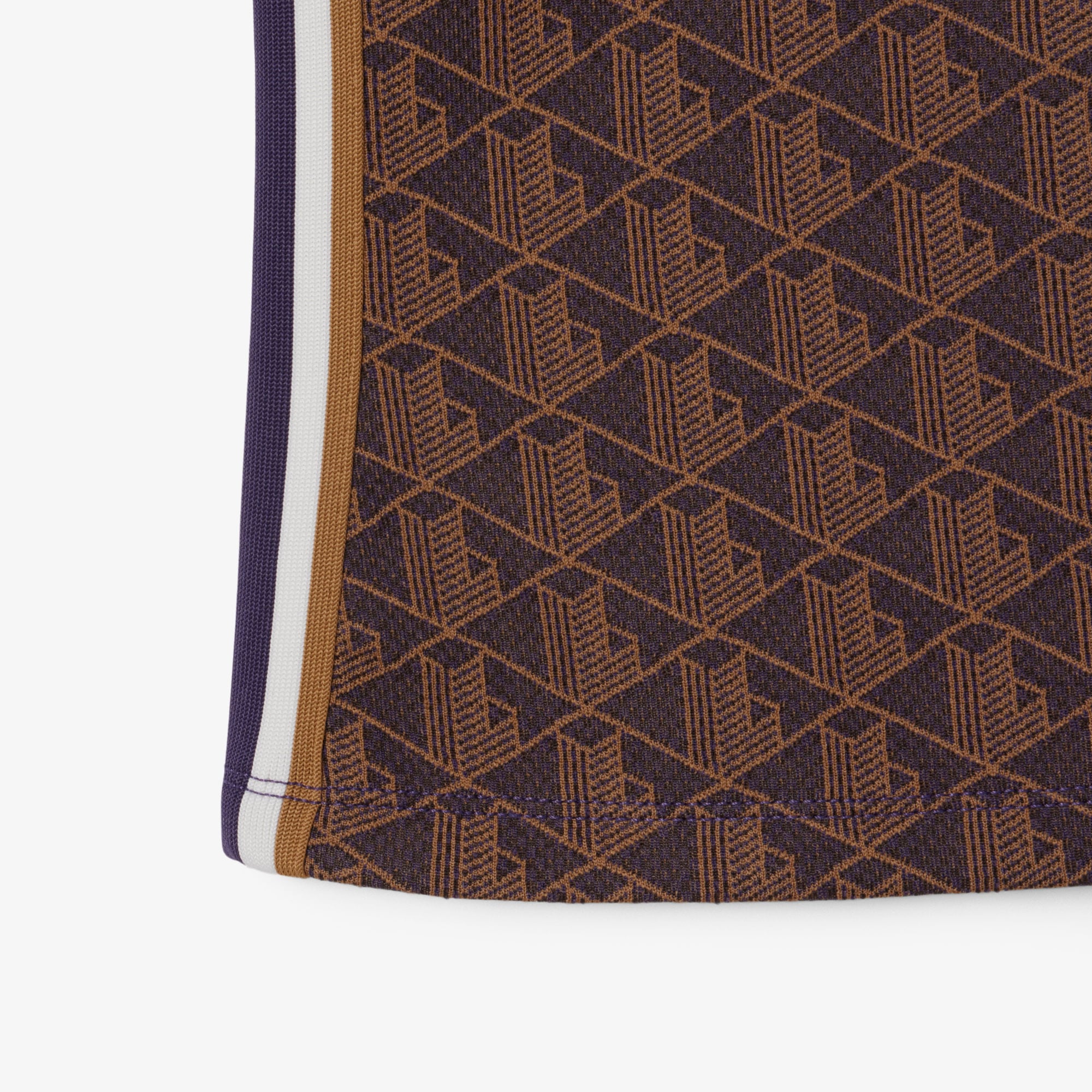 Áo Polo Lacoste Nữ Ôm Dáng Họa Tiết Monogram Chất Vải Jacquard