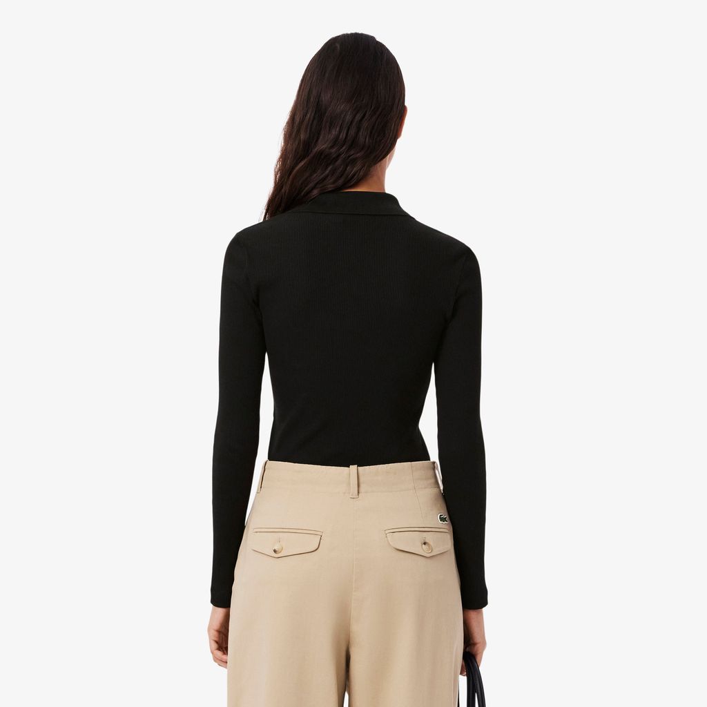 Áo Polo Lacoste Nữ L.12.D Ôm Dáng Chất Liệu Cotton Gân