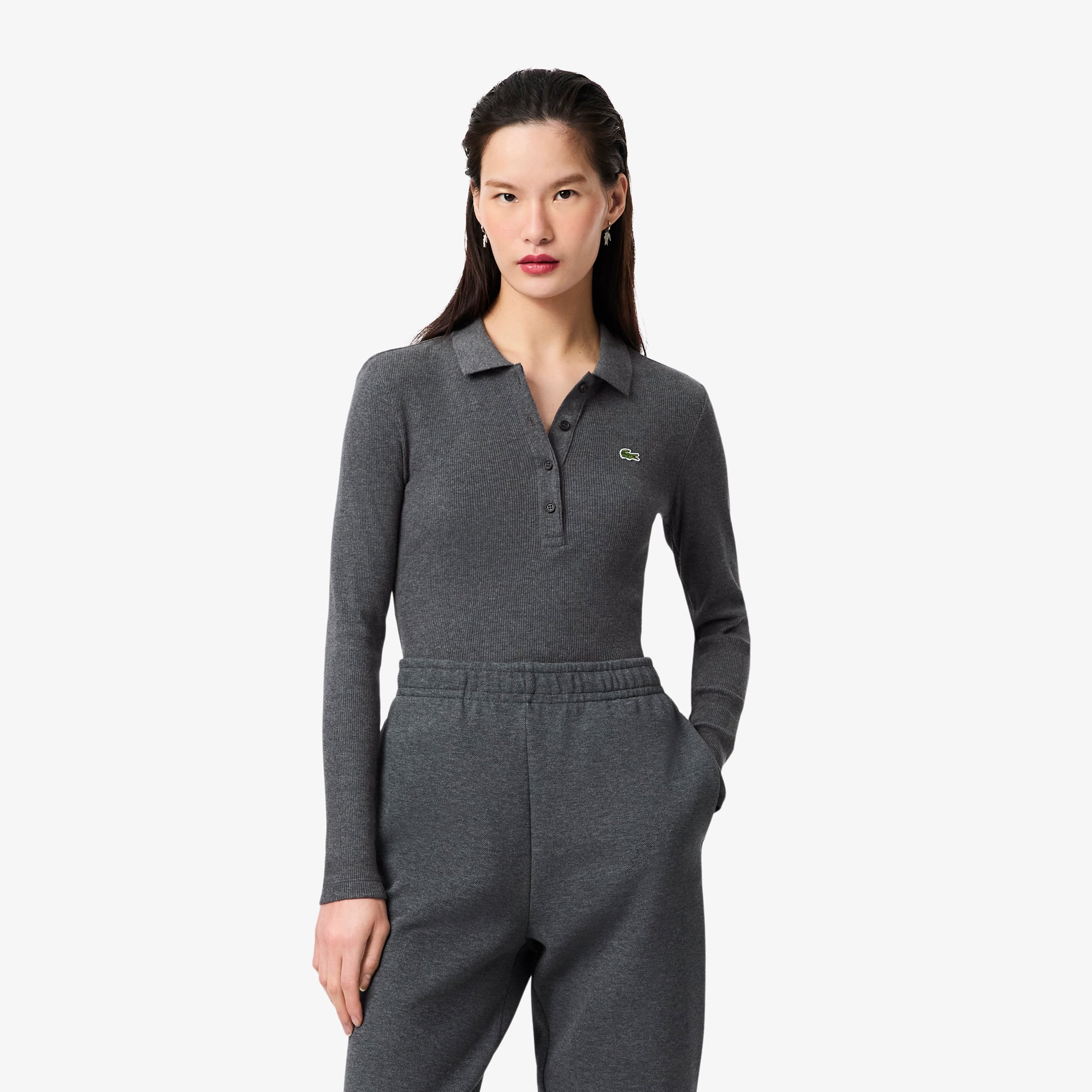 Áo Polo Lacoste Nữ L.12.D Ôm Dáng Chất Liệu Cotton Gân