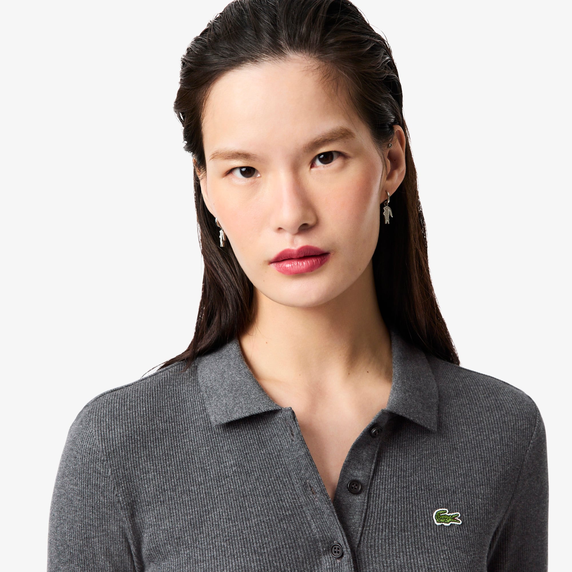 Áo Polo Lacoste Nữ L.12.D Ôm Dáng Chất Liệu Cotton Gân