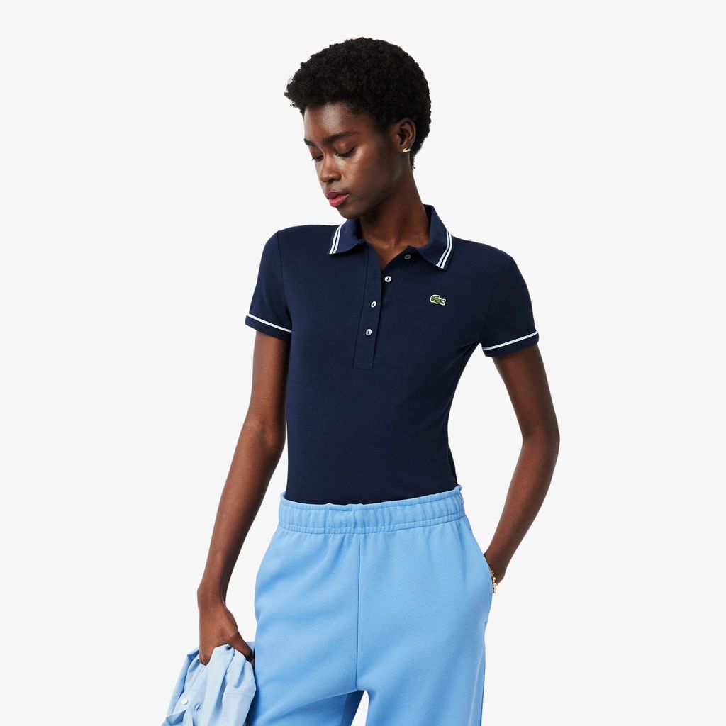 Áo Polo Lacoste Nữ L.12.D Ôm Dáng Có Viền