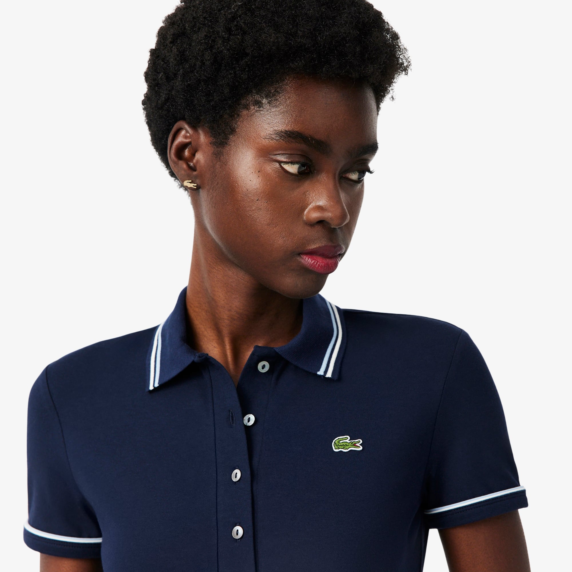Áo Polo Lacoste Nữ L.12.D Ôm Dáng Có Viền