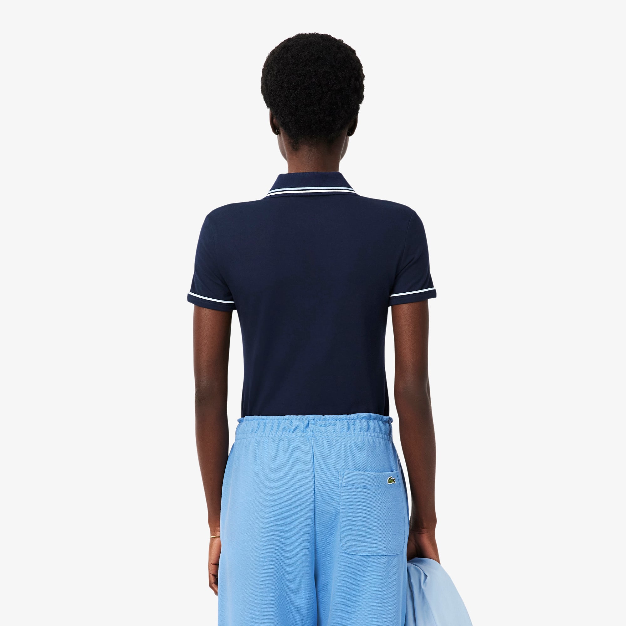 Áo Polo Lacoste Nữ L.12.D Ôm Dáng Có Viền
