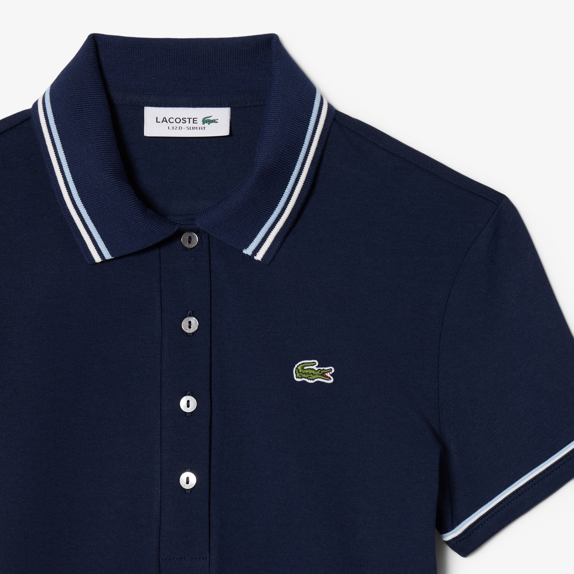 Áo Polo Lacoste Nữ L.12.D Ôm Dáng Có Viền