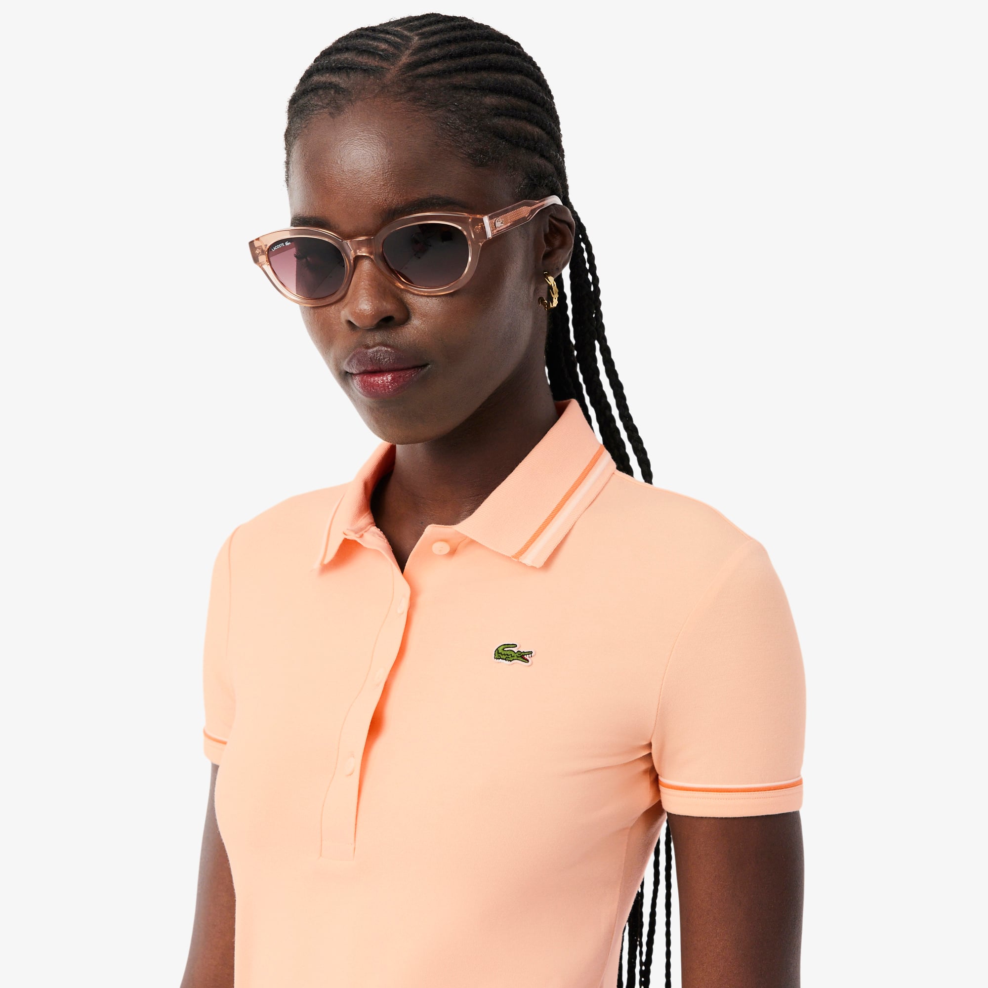 Áo Polo Lacoste Nữ L.12.D Ôm Dáng Có Viền