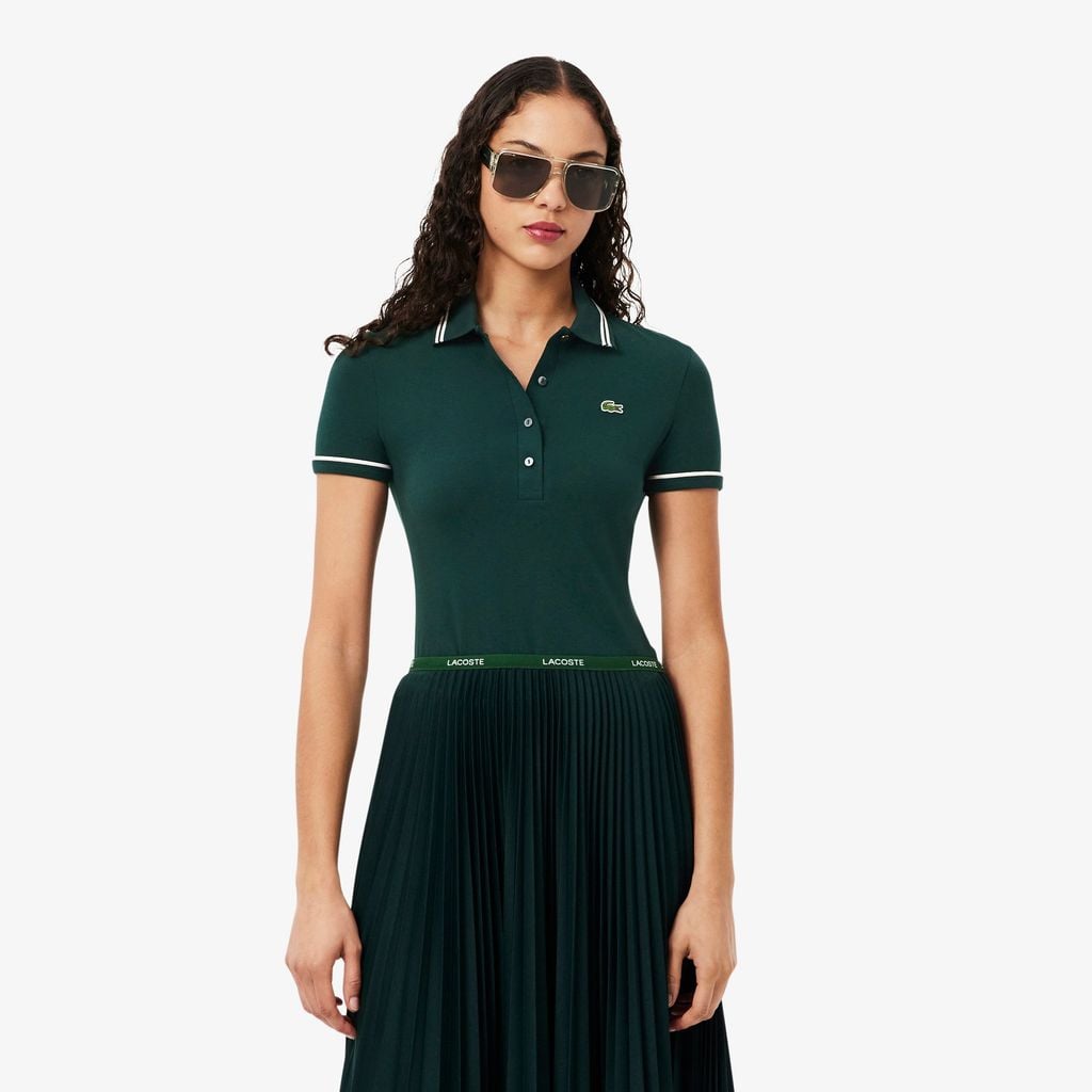 Áo Polo Lacoste Nữ L.12.D Ôm Dáng Có Viền