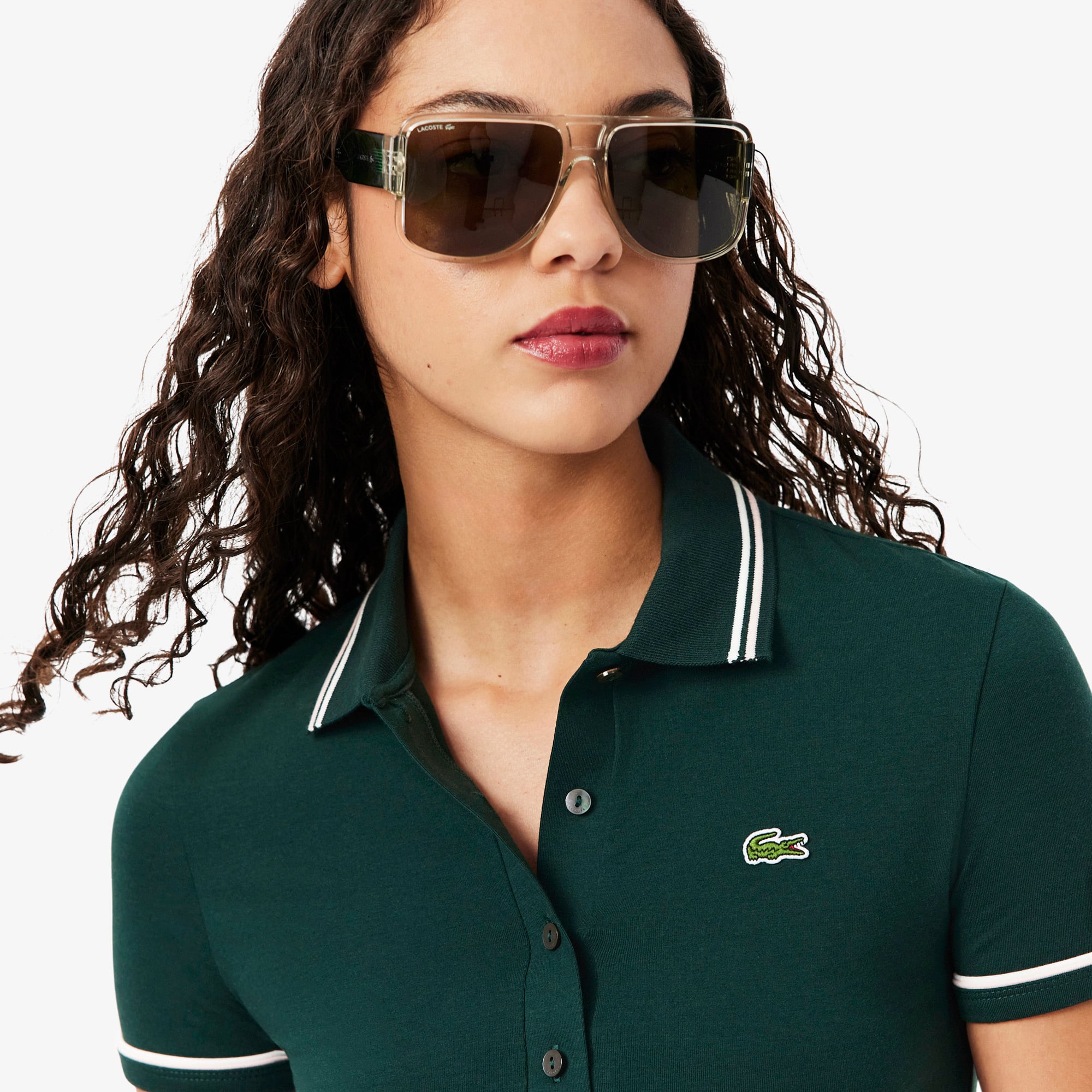 Áo Polo Lacoste Nữ L.12.D Ôm Dáng Có Viền