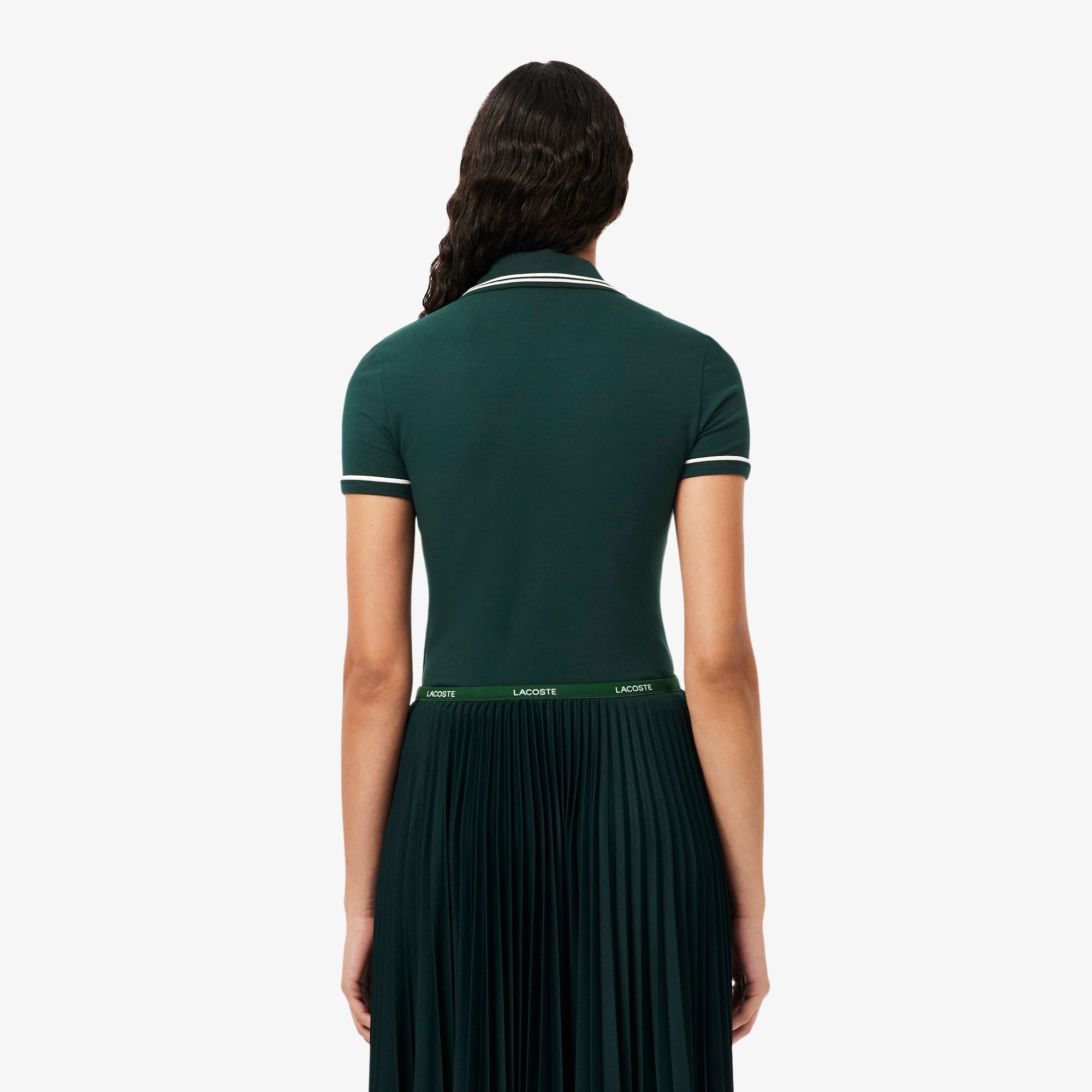 Áo Polo Lacoste Nữ L.12.D Ôm Dáng Có Viền