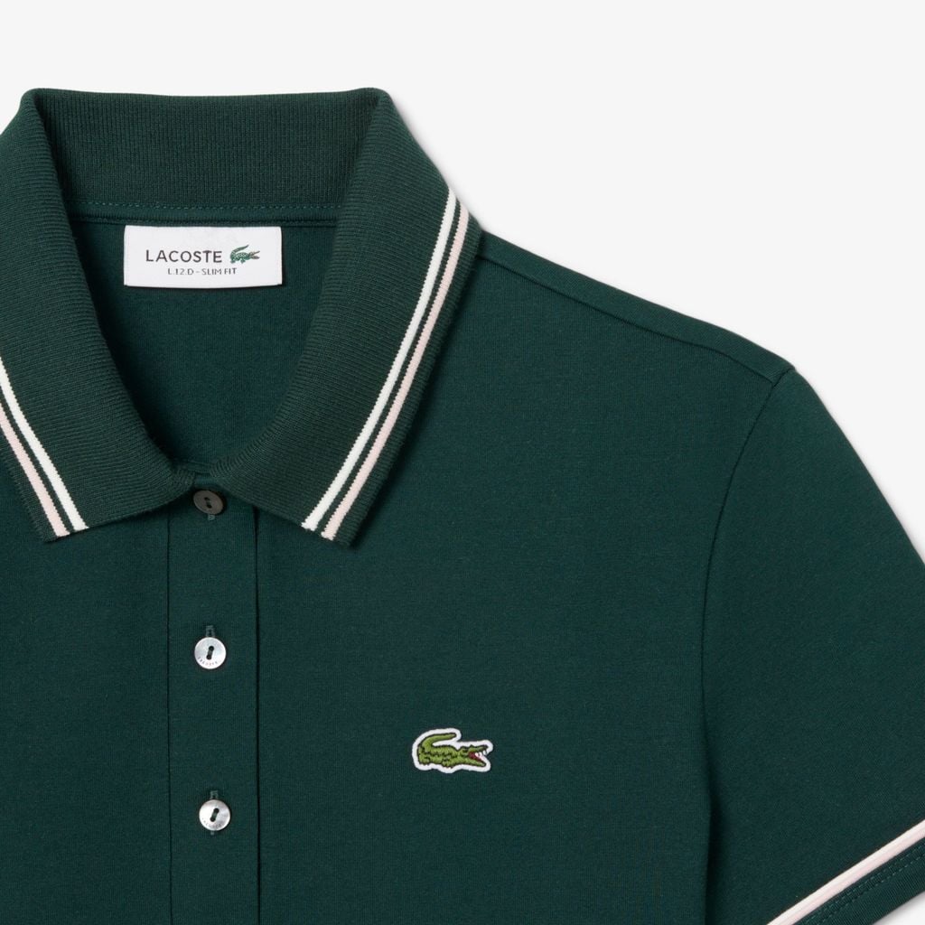 Áo Polo Lacoste Nữ L.12.D Ôm Dáng Có Viền