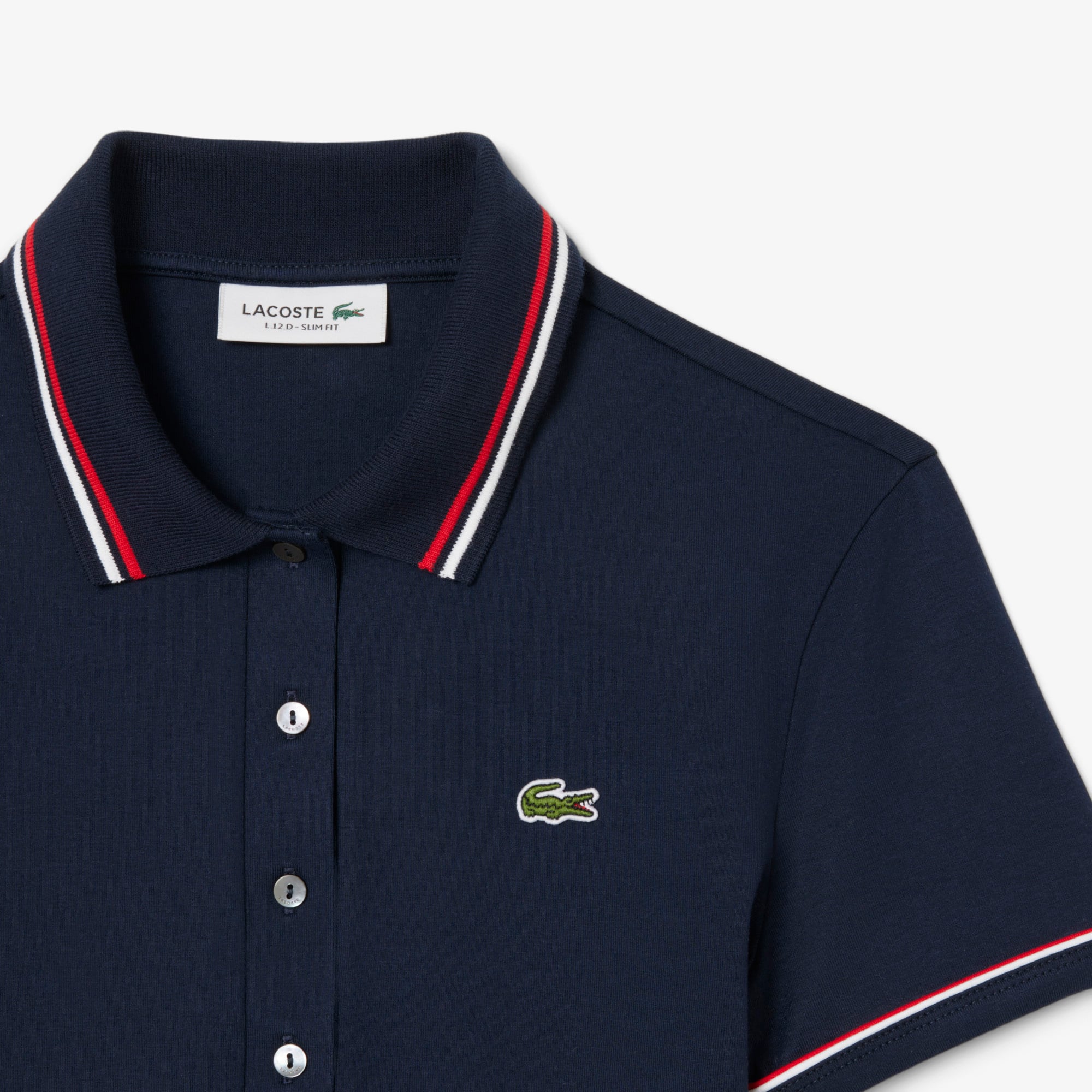 Áo Polo Lacoste Nữ L.12.D Ôm Dáng Có Viền