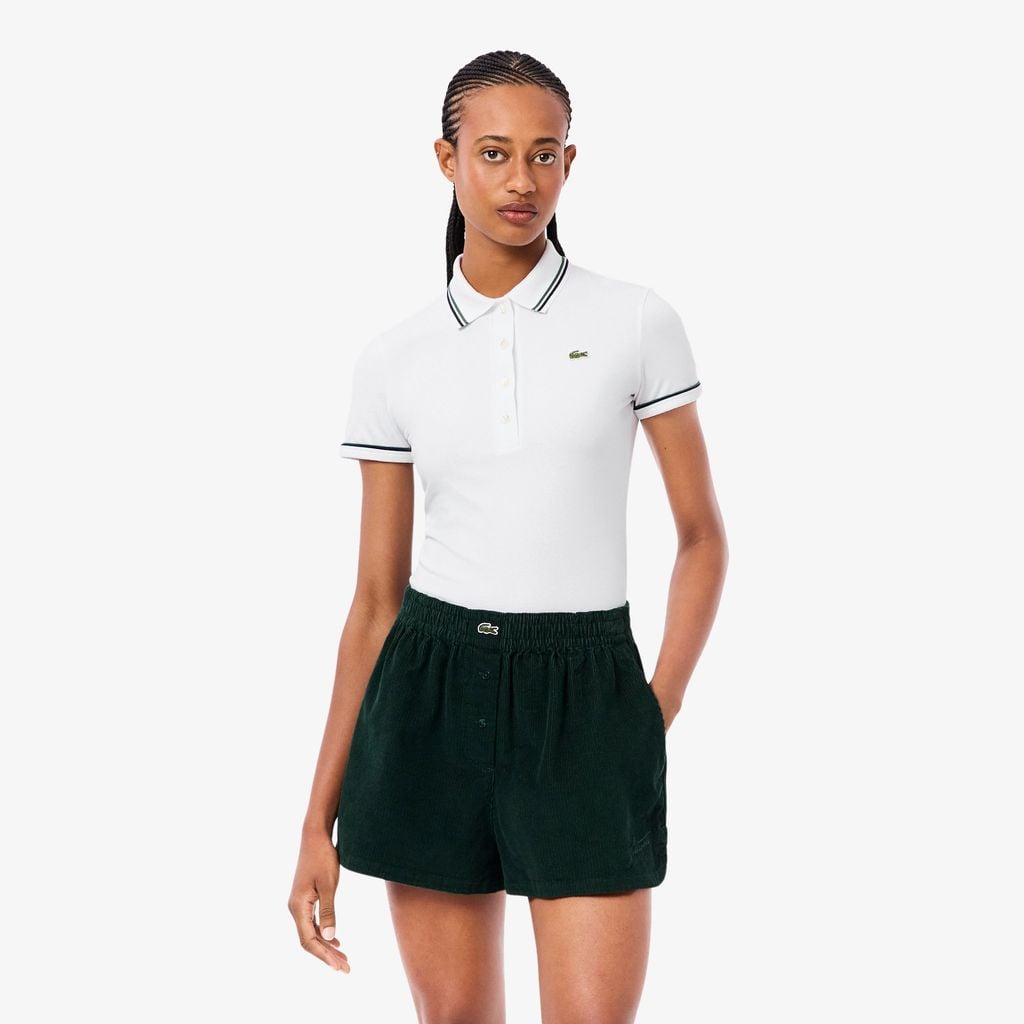 Áo Polo Lacoste Nữ L.12.D Ôm Dáng Có Viền