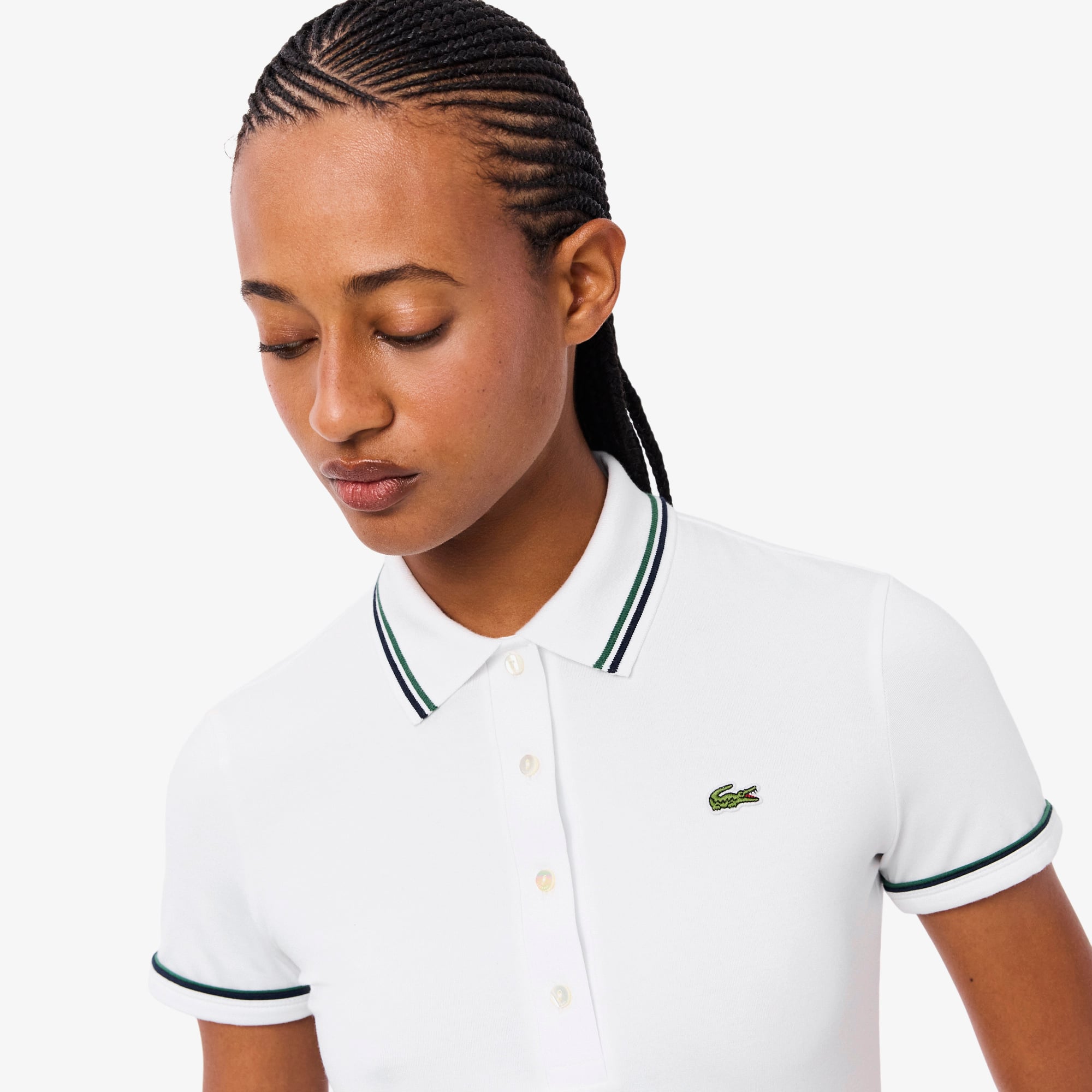 Áo Polo Lacoste Nữ L.12.D Ôm Dáng Có Viền