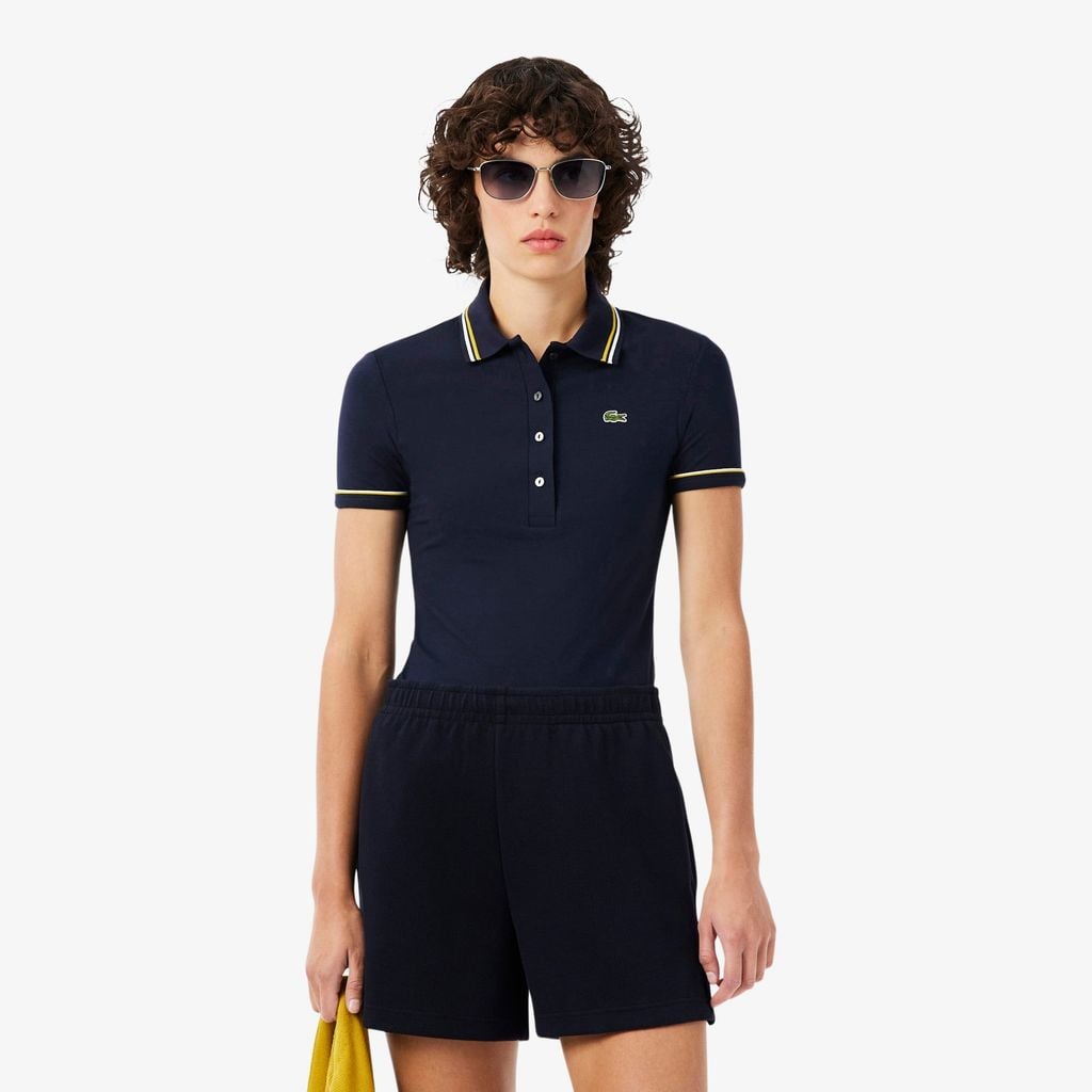 Áo Polo Lacoste Nữ L.12.D Ôm Dáng Có Viền