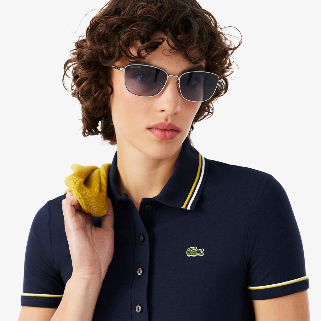Áo Polo Lacoste Nữ L.12.D Ôm Dáng Có Viền