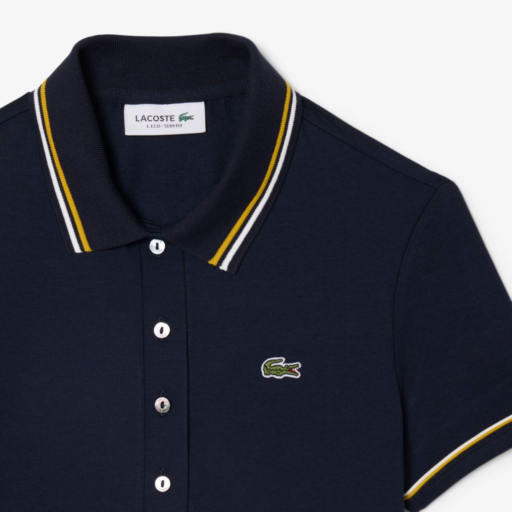 Áo Polo Lacoste Nữ L.12.D Ôm Dáng Có Viền