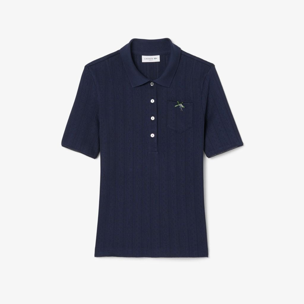 Áo Polo Lacoste Nữ L.12.D Ôm Dáng Pointelle Branded