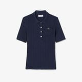 Áo Polo Lacoste Nữ L.12.D Ôm Dáng Pointelle Branded