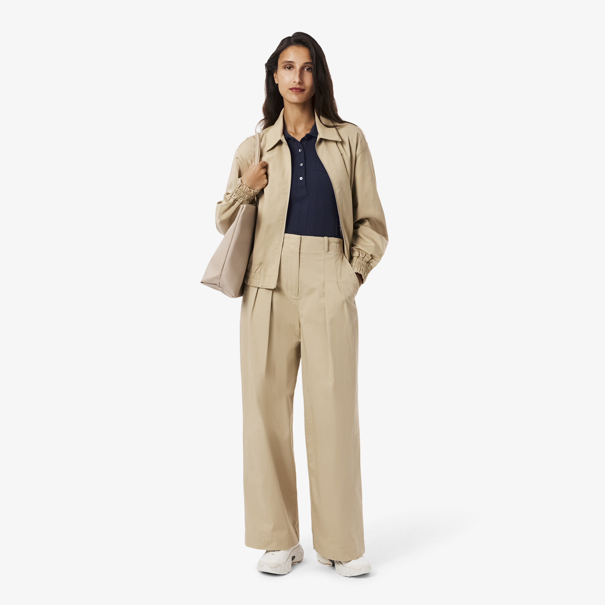 Áo Polo Lacoste Nữ L.12.D Ôm Dáng Pointelle Branded