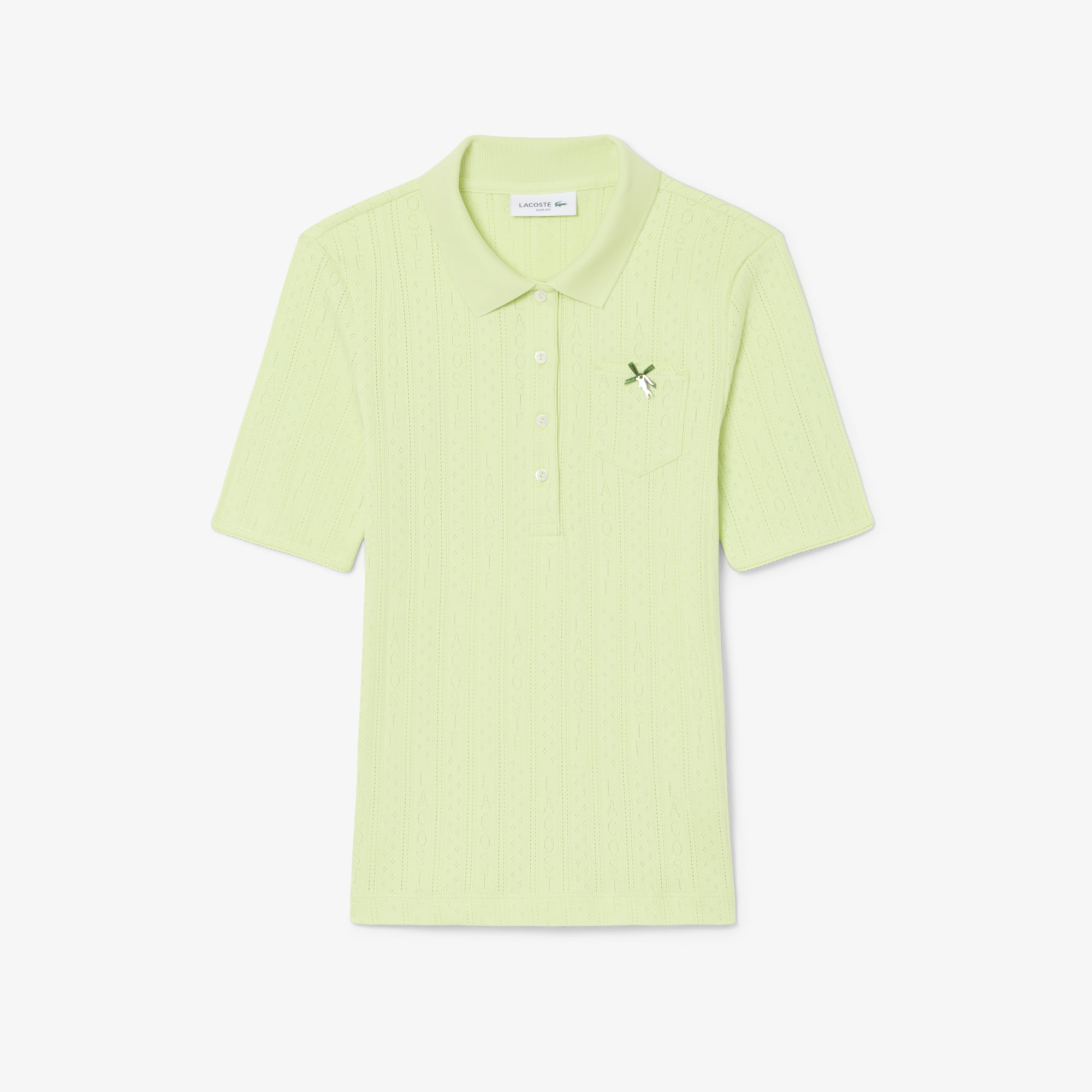 Áo Polo Lacoste Nữ L.12.D Ôm Dáng Pointelle Branded