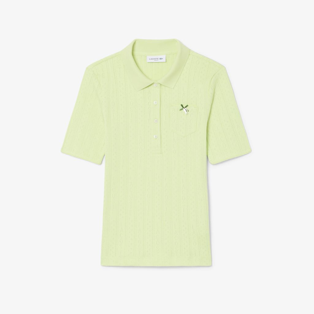 Áo Polo Lacoste Nữ L.12.D Ôm Dáng Pointelle Branded